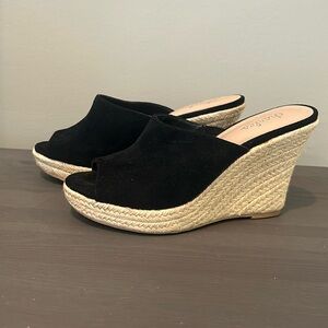 Charles by Charles David black suede wedges size 7